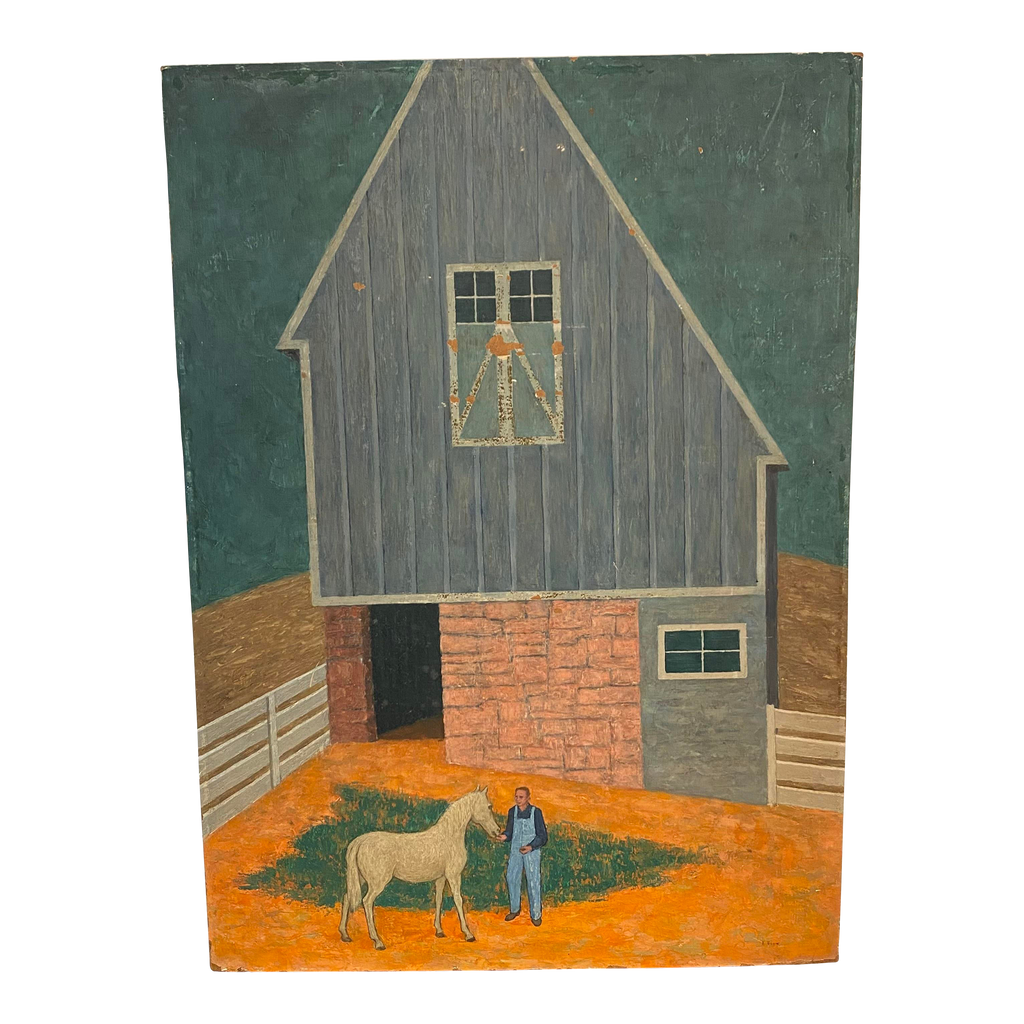 “The Barn” Painting on Panel by Kenneth Evett Kraushaar Gallery Ny