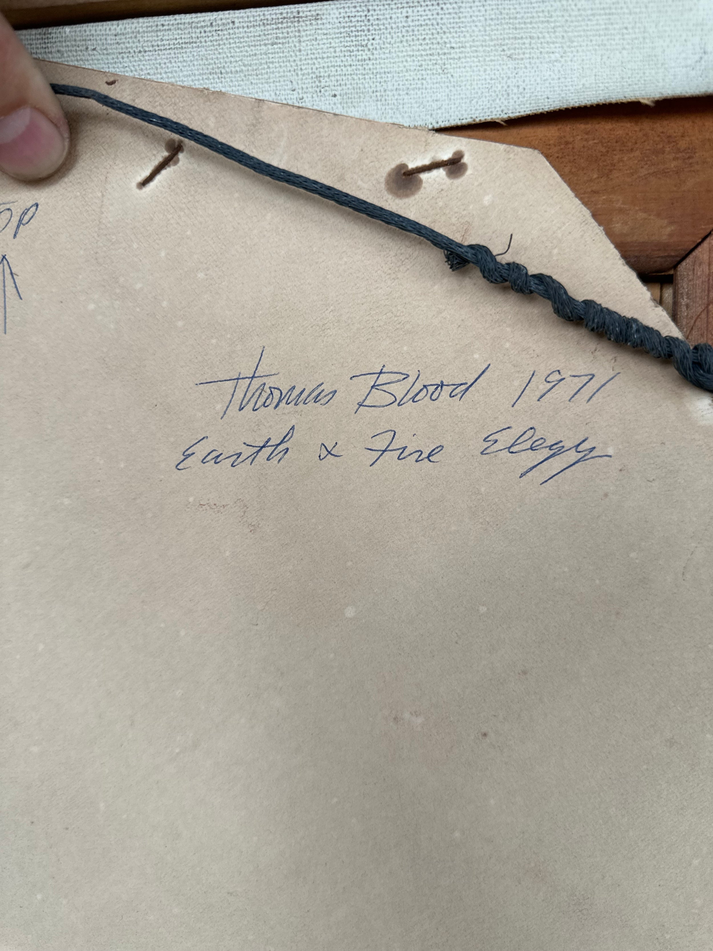 Thomas Blood 1971 Signed Painting Titled Earth and Fire Elegy