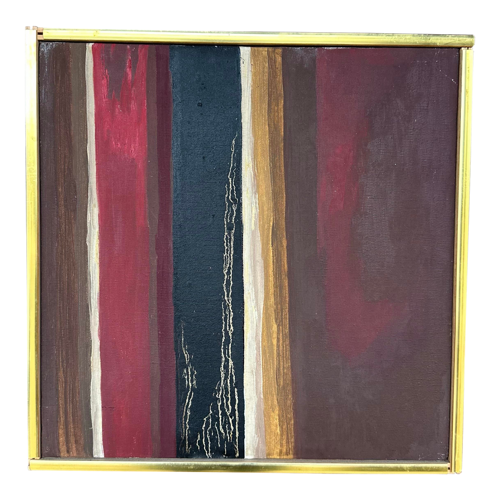 Thomas Blood 1971 Signed Painting Titled Earth and Fire Elegy