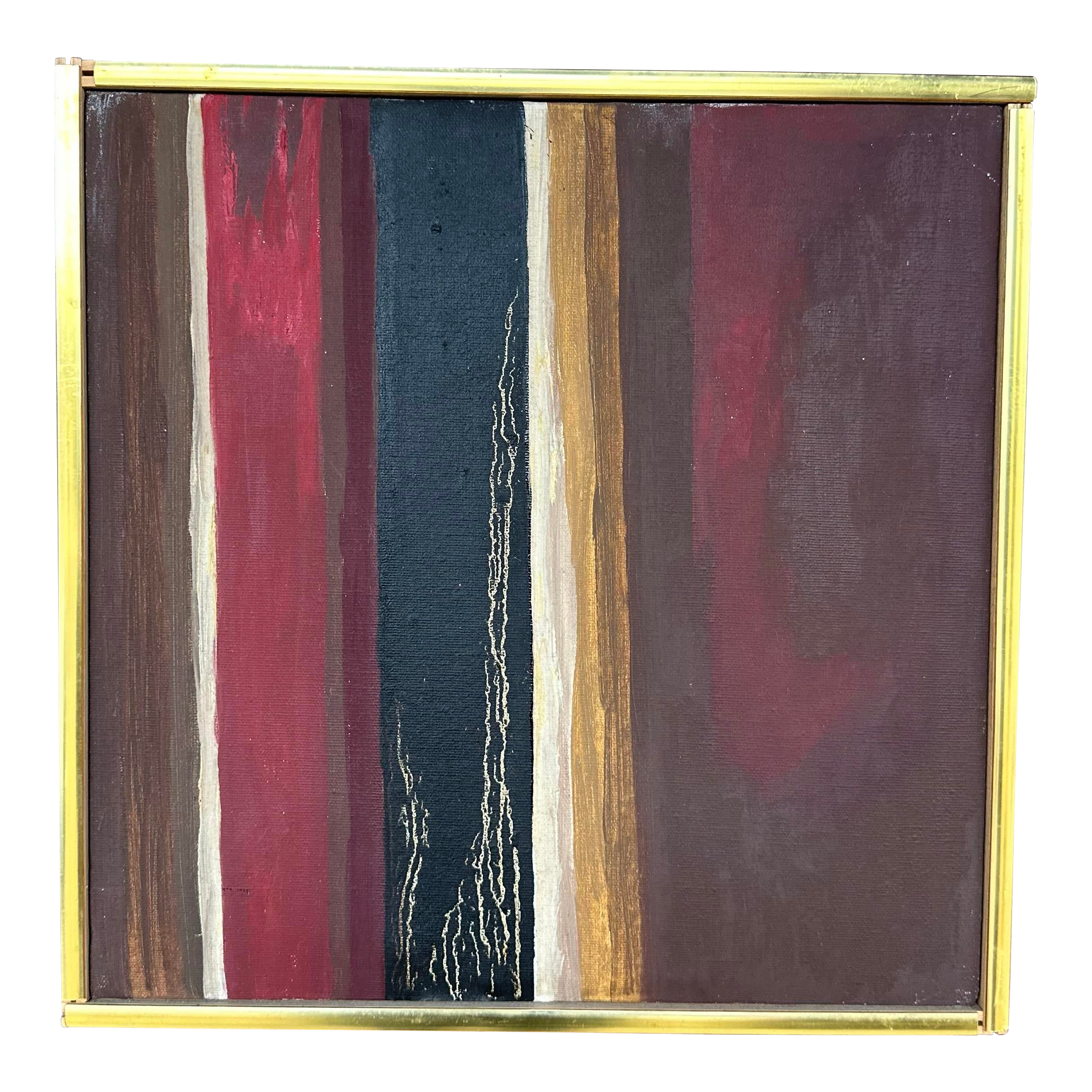Thomas Blood 1971 Signed Painting Titled Earth and Fire Elegy