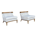 Tomlinson Sophisticate Slipper Chairs Refinished and Reupholstered in Crypton Fabric