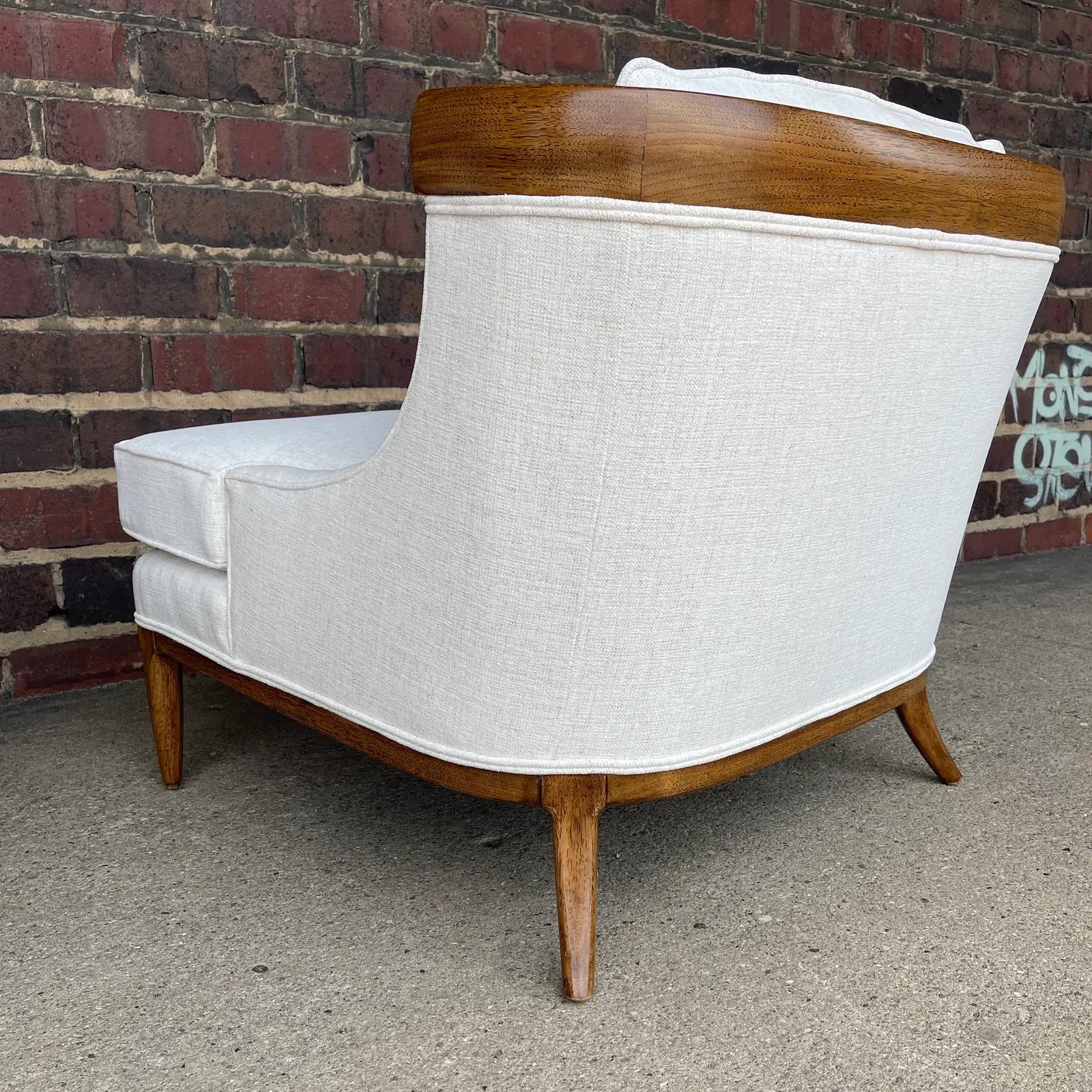 Tomlinson Sophisticate Slipper Chairs Refinished and Reupholstered in Crypton Fabric