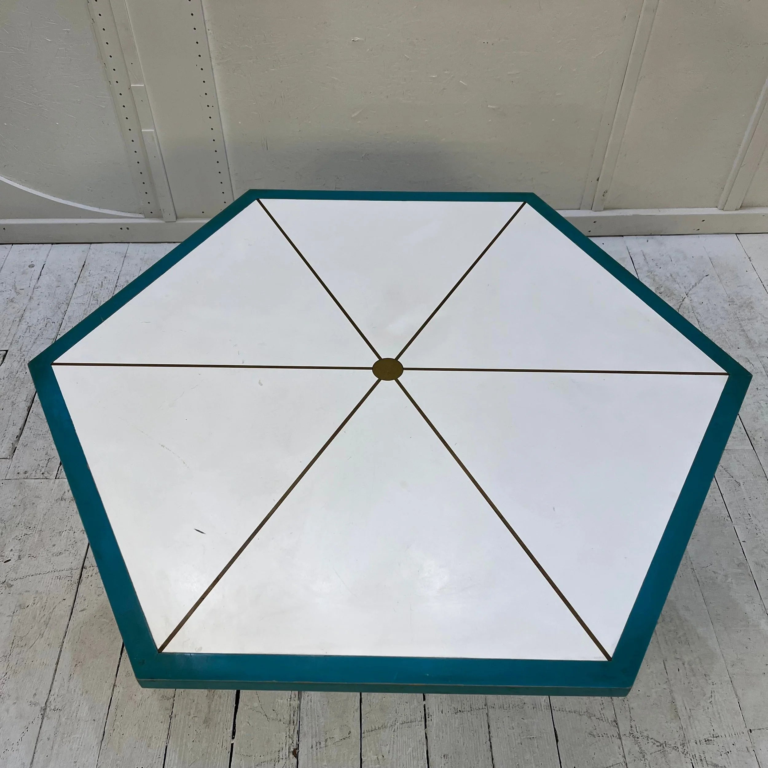 Tommi Parzinger for Willow and Reed Dining Game Set Brass Inlay