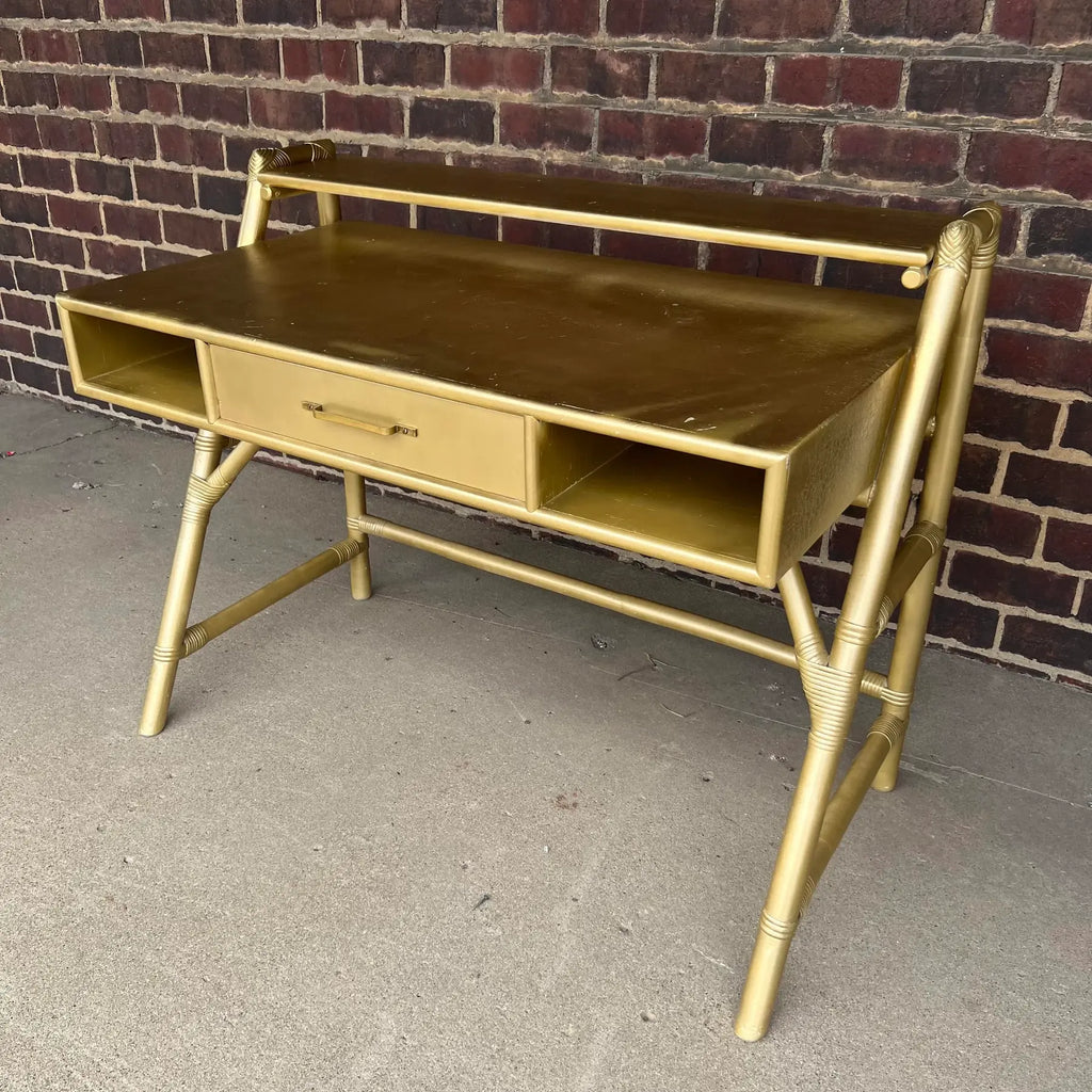Tommi Parzinger Rattan Bamboo for Willow and Reed Desk.