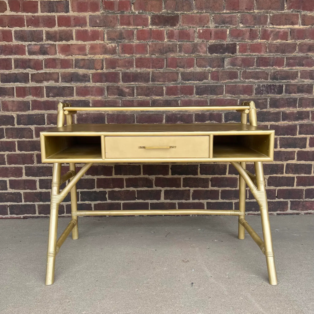 Tommi Parzinger Rattan Bamboo for Willow and Reed Desk.