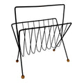 Tony Paul Magazine Rack Wrought Iron Wood Ball Feet