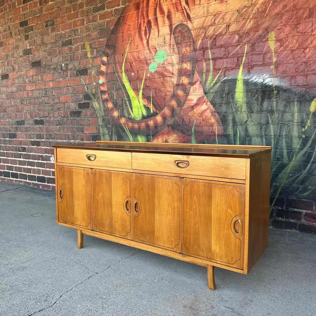 Uncommon Mid Century Modern Walnut Credenza From Sweden