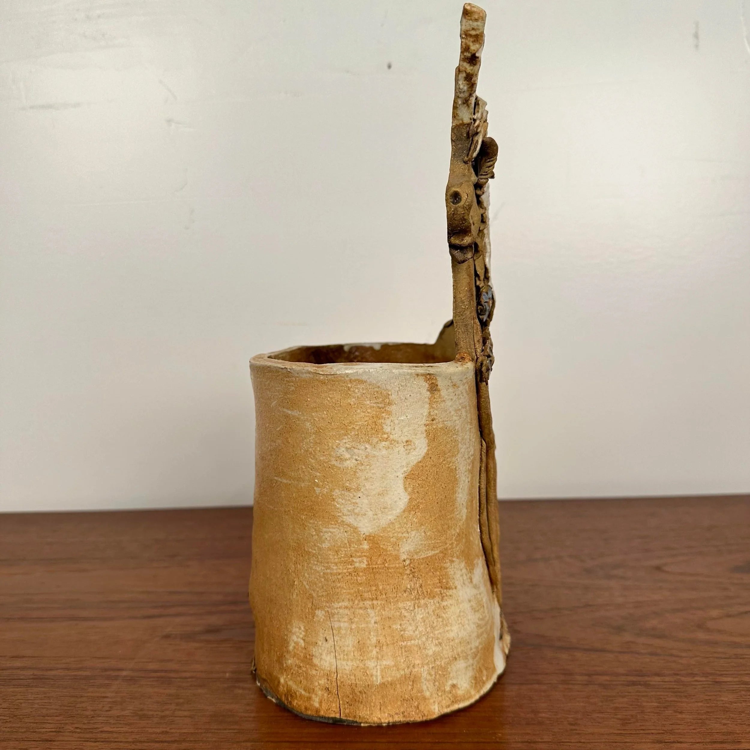 Unicorn Vessel Signed Studio Pottery