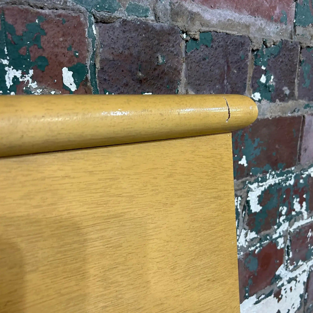 Unique Mid Century Modern Blonde Wood Full Size Headboard and Footboard