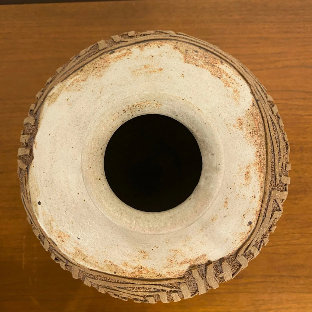 Unknown Artist Signed Studio Pottery Ceramic Vase Tall