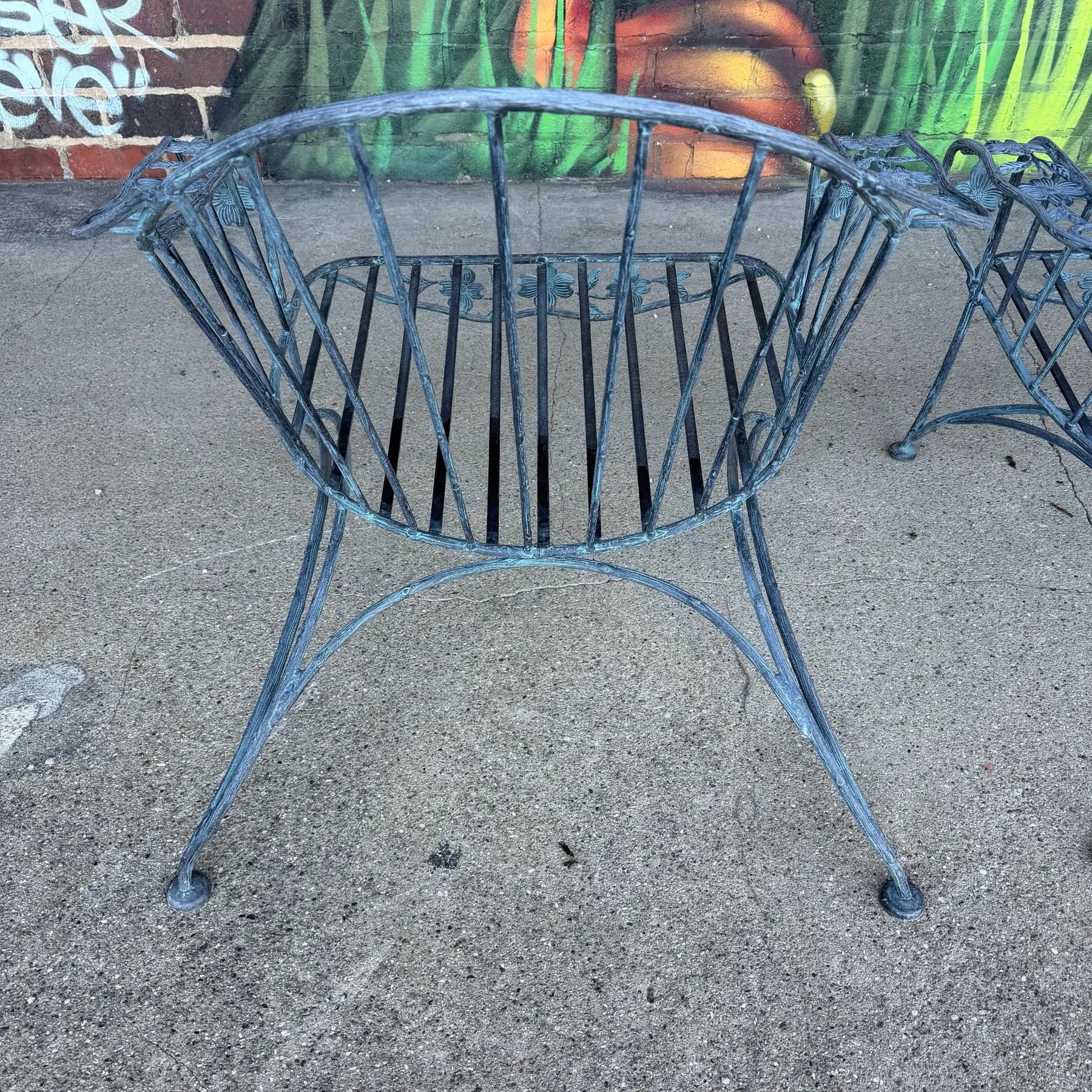 Vintage Birmingham Ornamental Iron Patio Loveseat and Lounge Chair Set