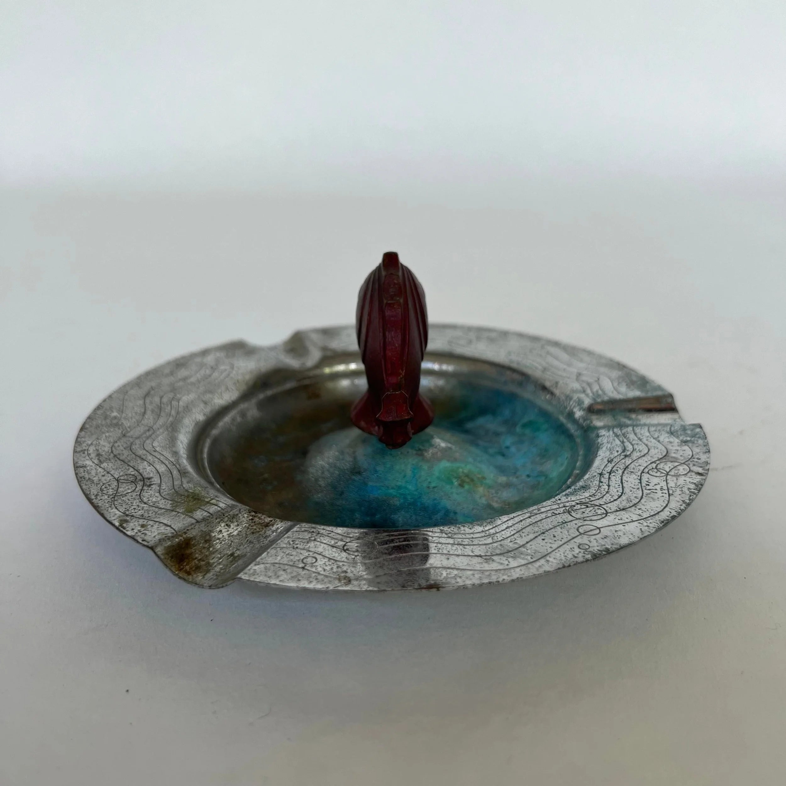 Chase Co. Chrome Fish Ashtray Ash Tray Art Deco