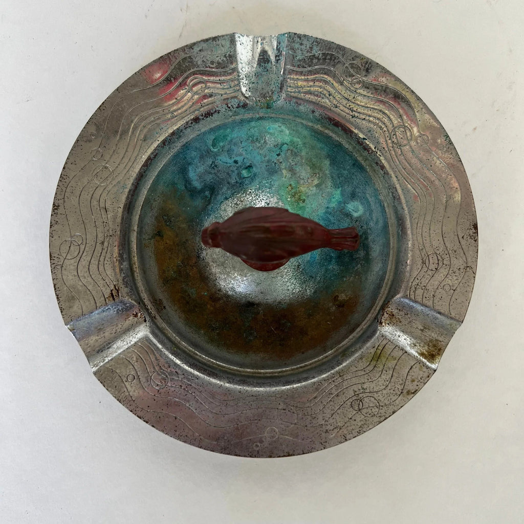 Chase Co. Chrome Fish Ashtray Ash Tray Art Deco