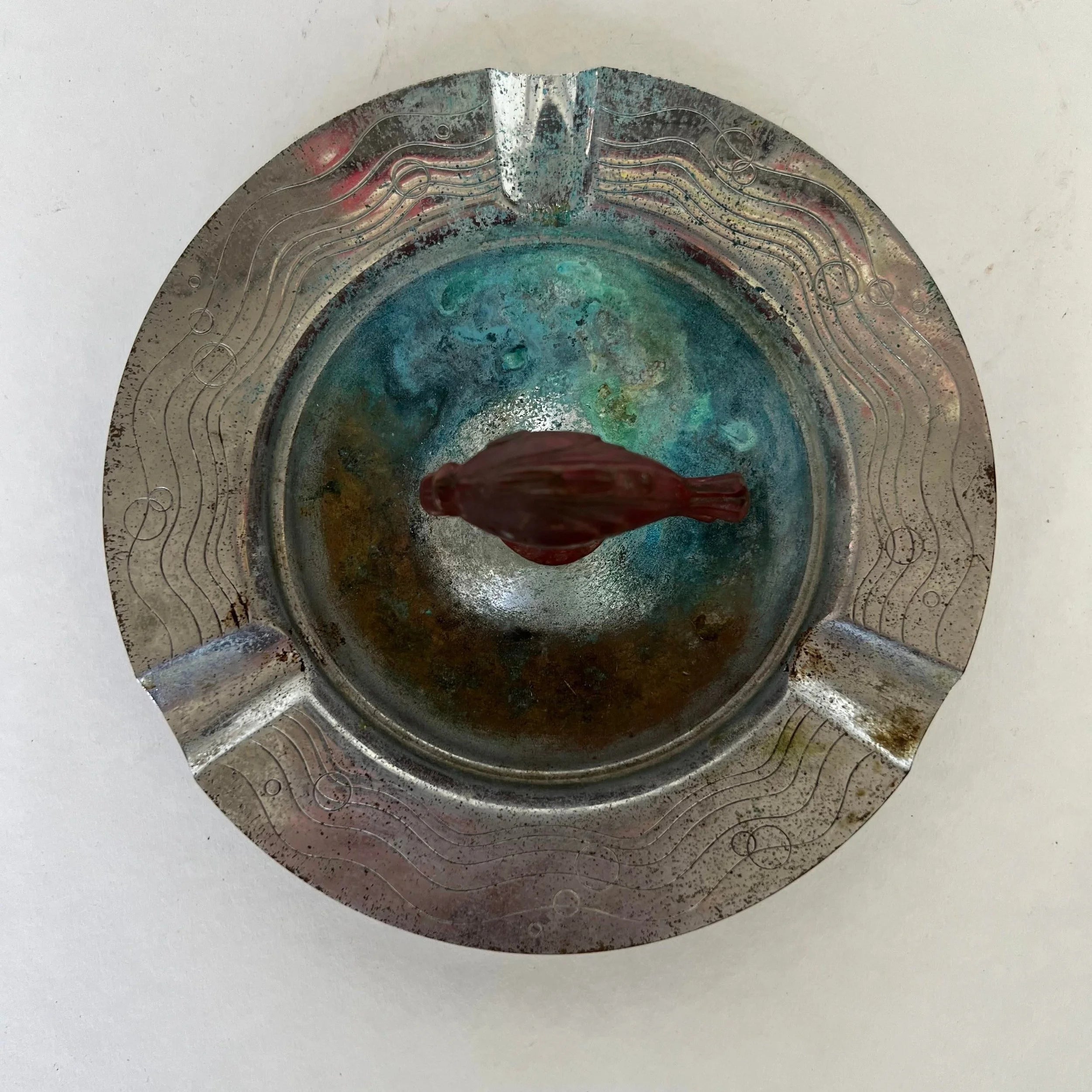 Chase Co. Chrome Fish Ashtray Ash Tray Art Deco