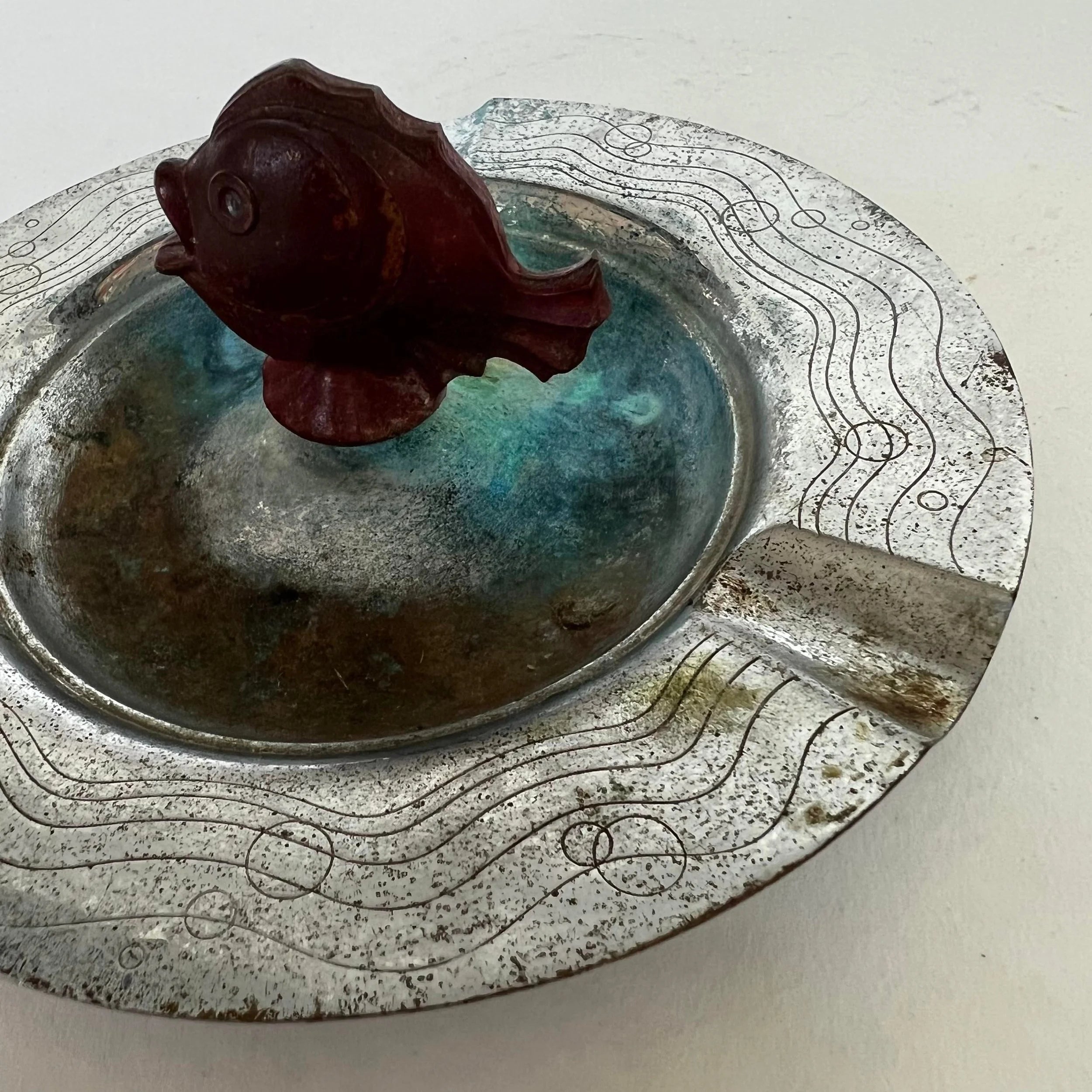 Chase Co. Chrome Fish Ashtray Ash Tray Art Deco