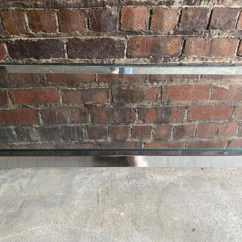 Chrome Long Side Table In the Style of Milo Baughman