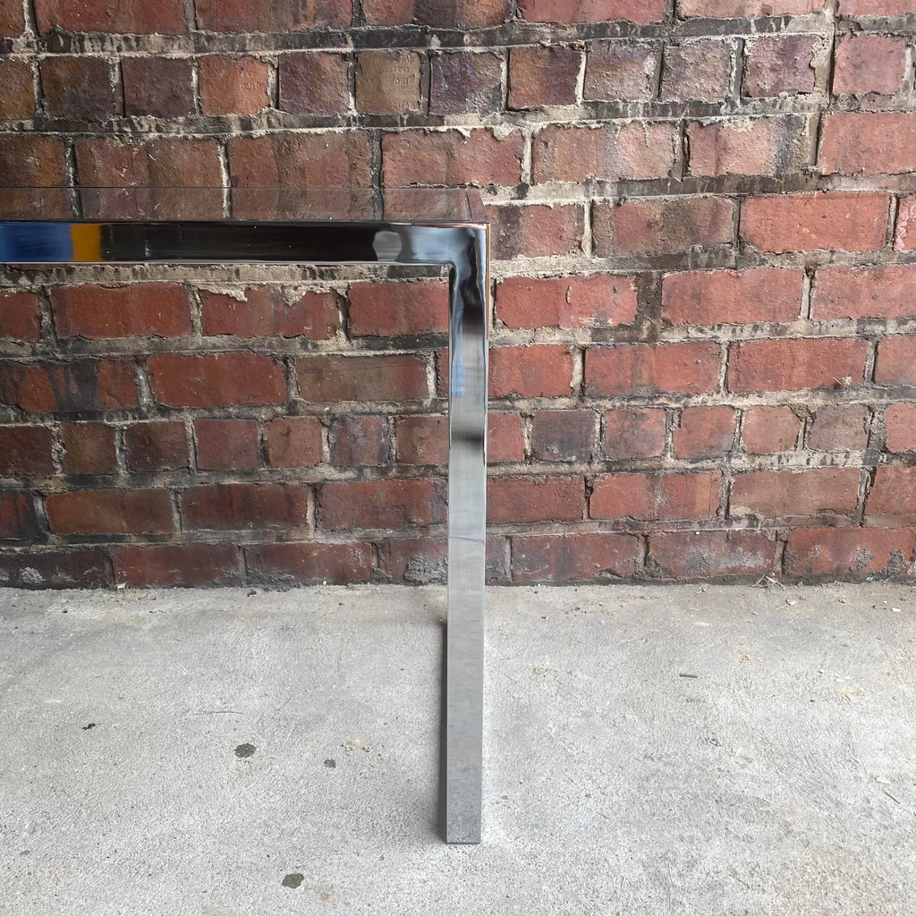 Chrome Long Side Table In the Style of Milo Baughman