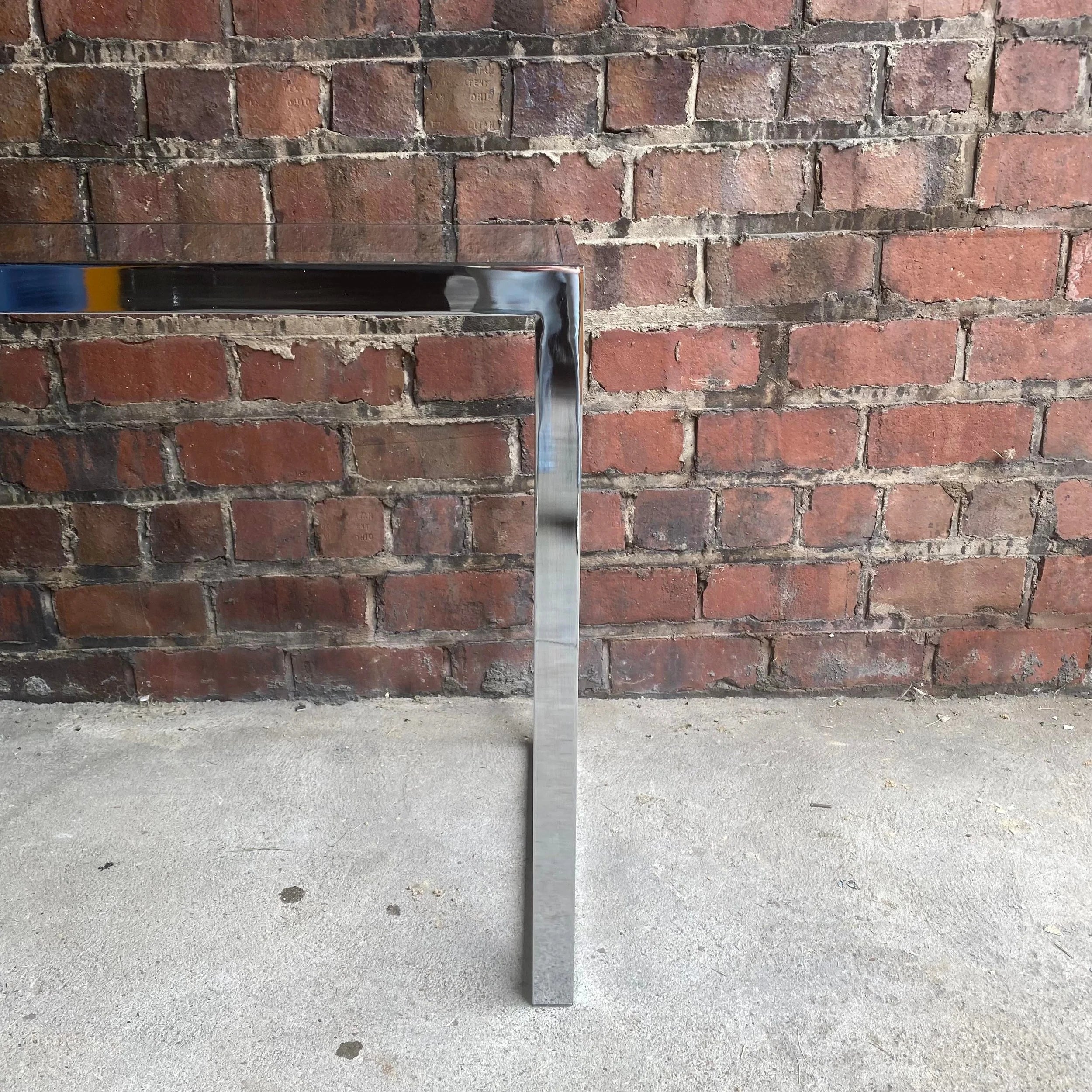 Chrome Long Side Table In the Style of Milo Baughman