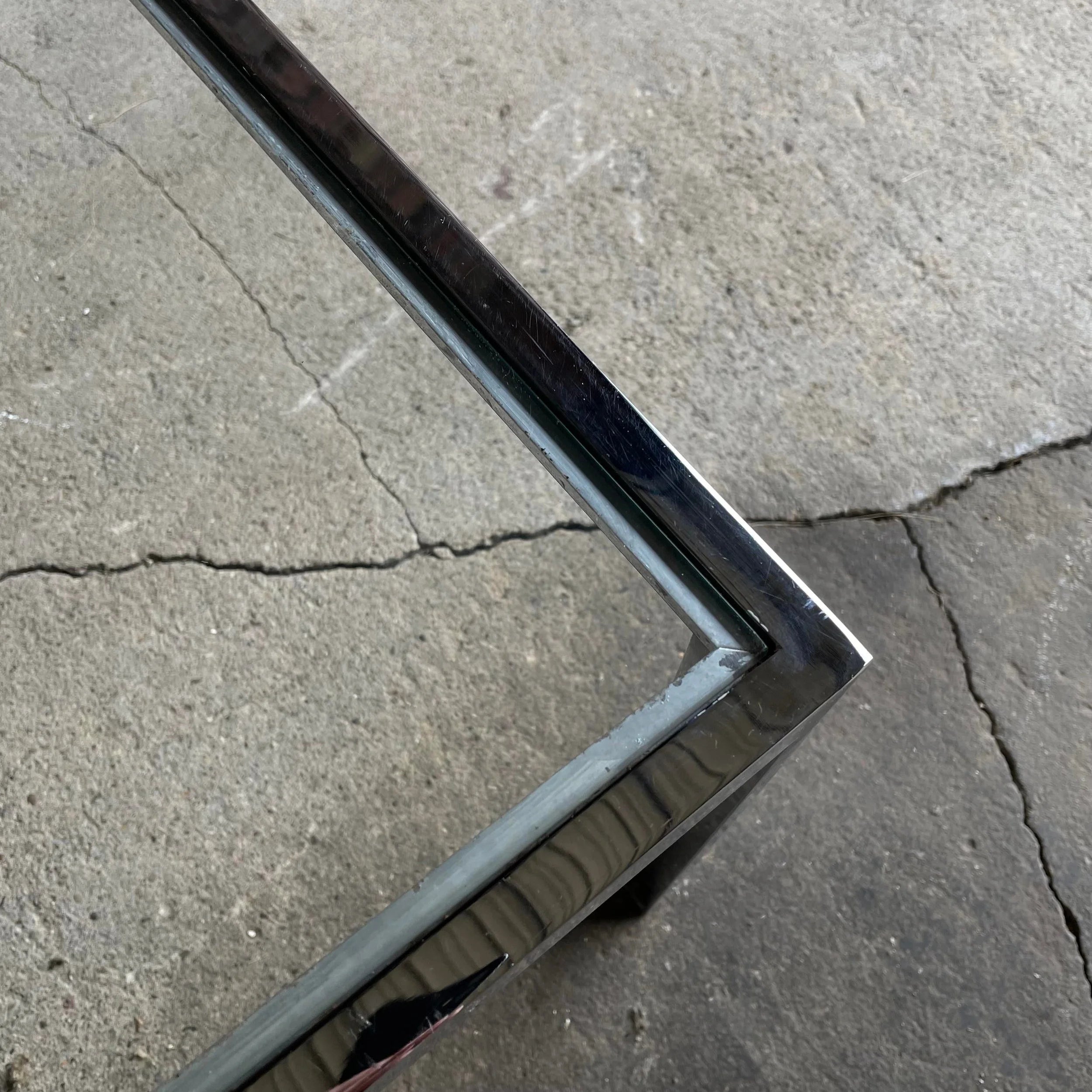 Milo Baughman Style Chrome Square Coffee Table