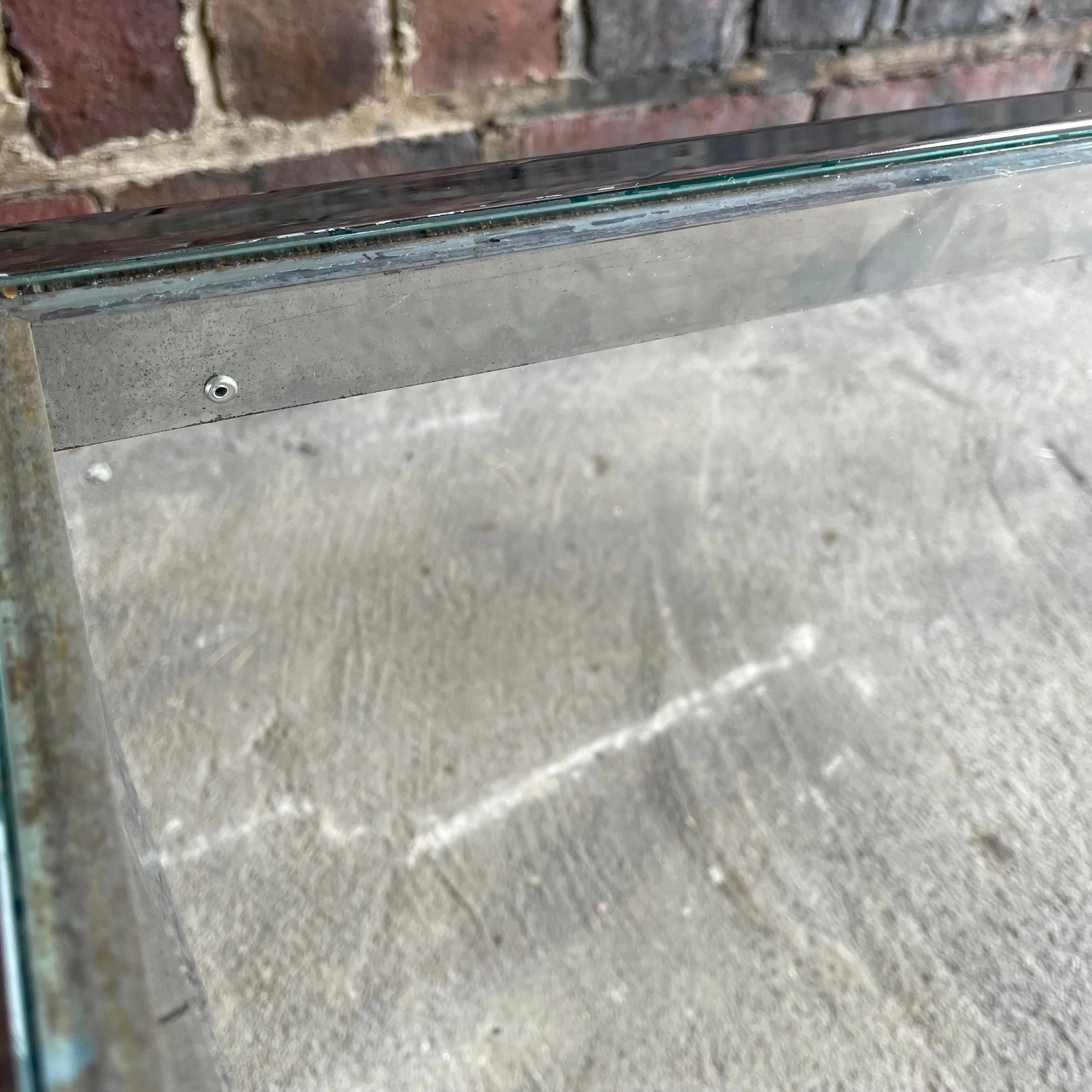 Milo Baughman Style Chrome Square Coffee Table