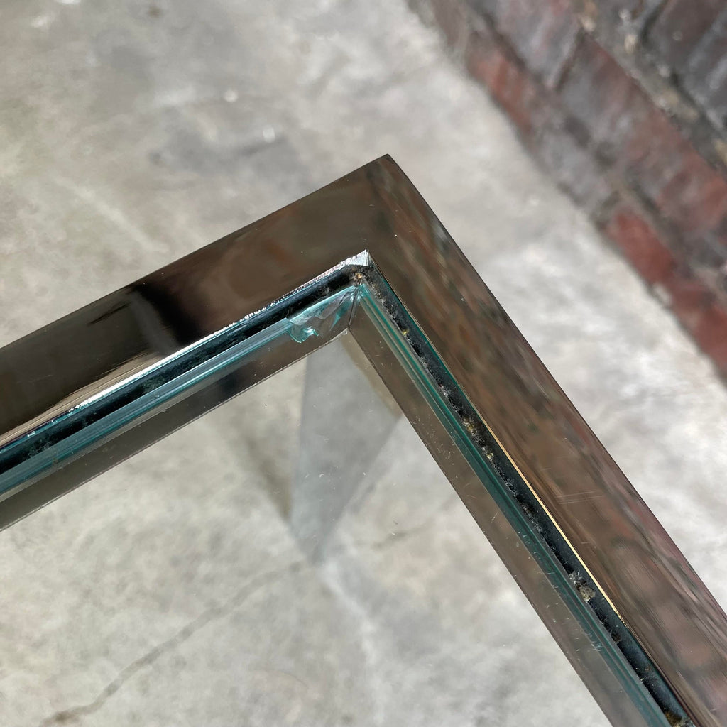 Chrome Square Side Table In the Style of Milo Baughman