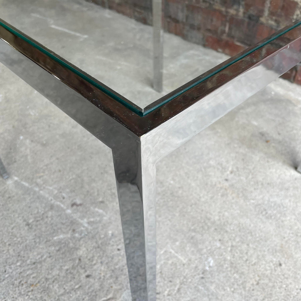 Chrome Square Side Table In the Style of Milo Baughman