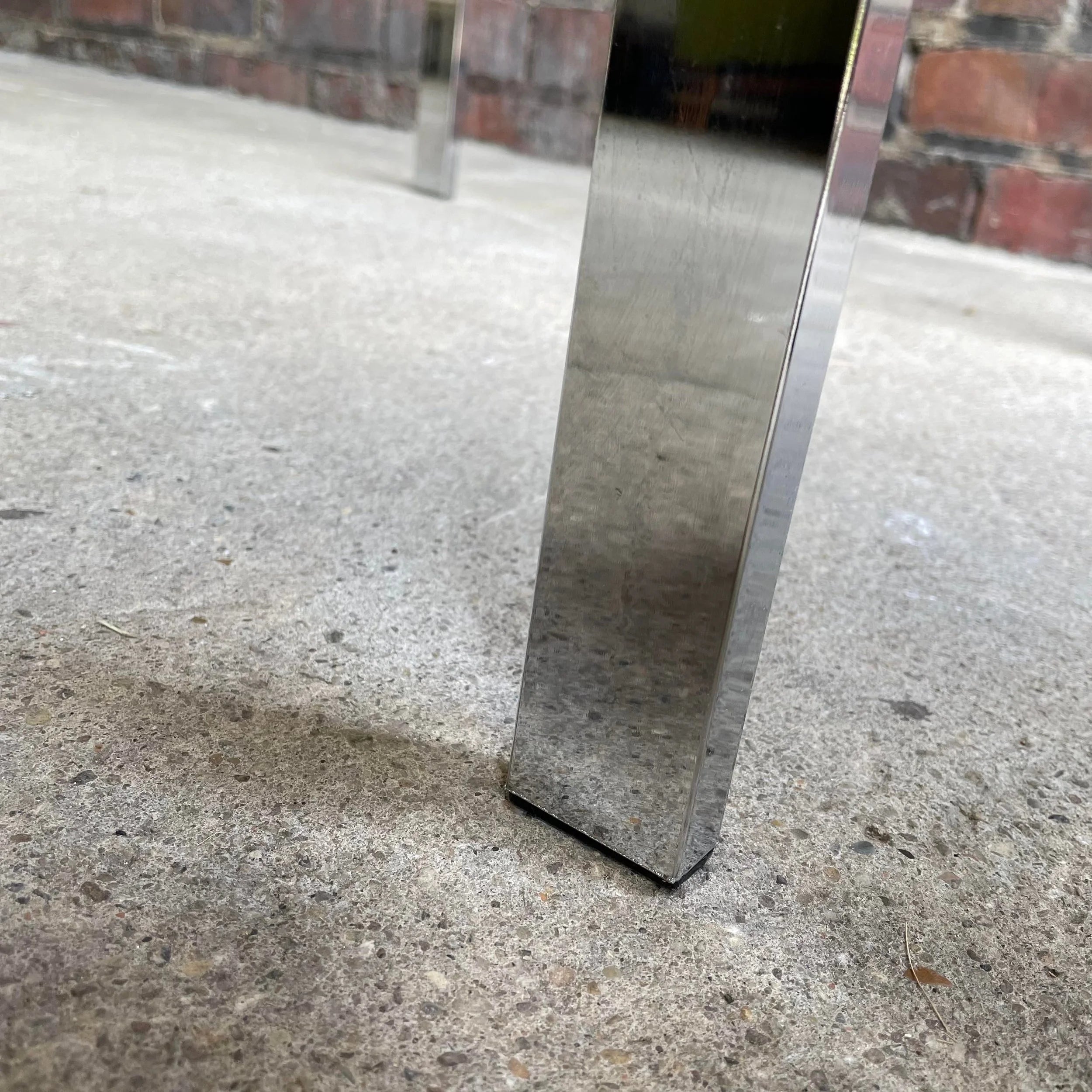 Chrome Square Side Table In the Style of Milo Baughman