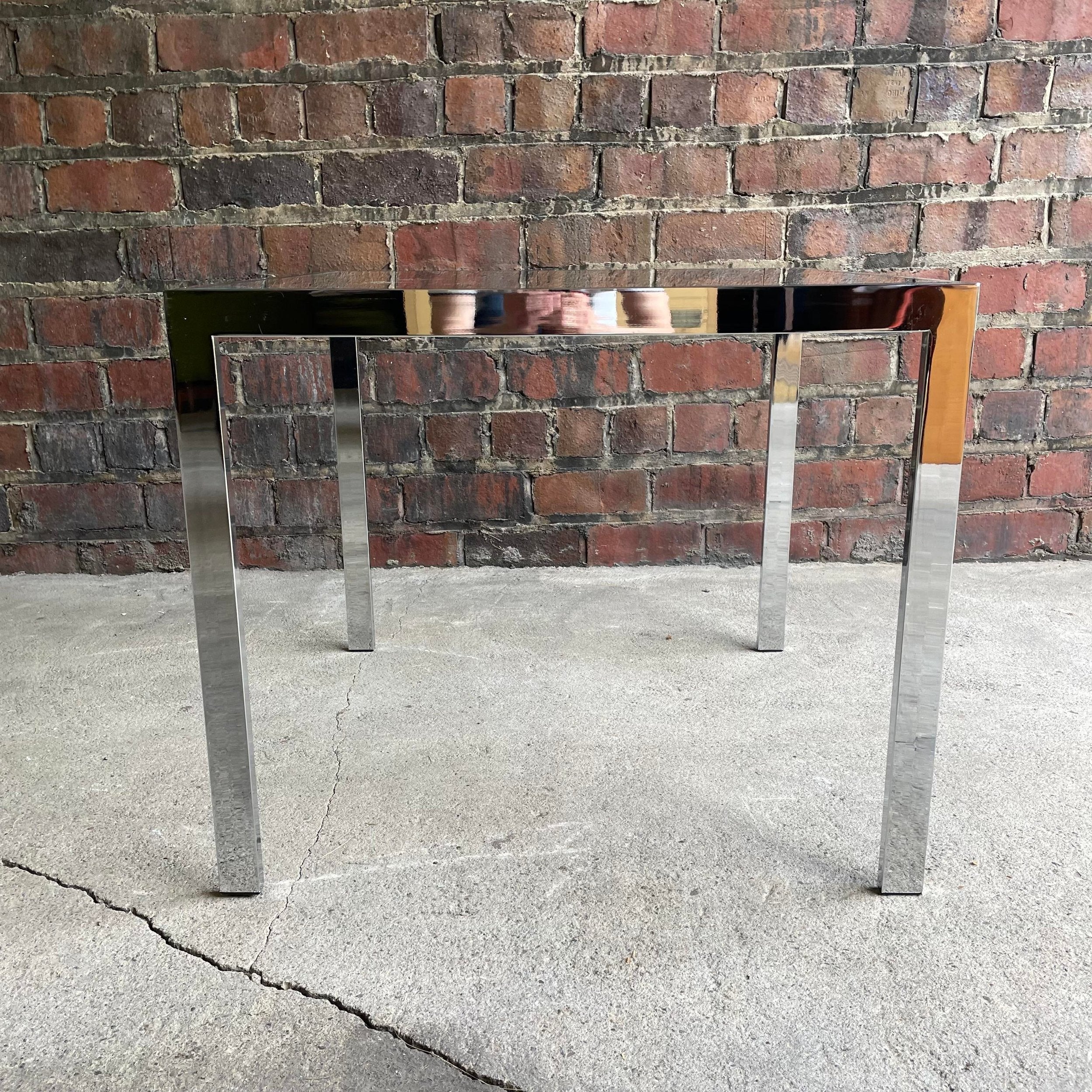 Chrome Square Side Table In the Style of Milo Baughman