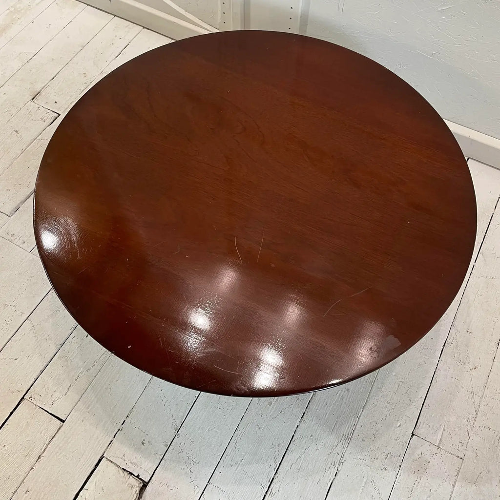 Vintage Jens Risom Designs Walnut Round Coffee Table