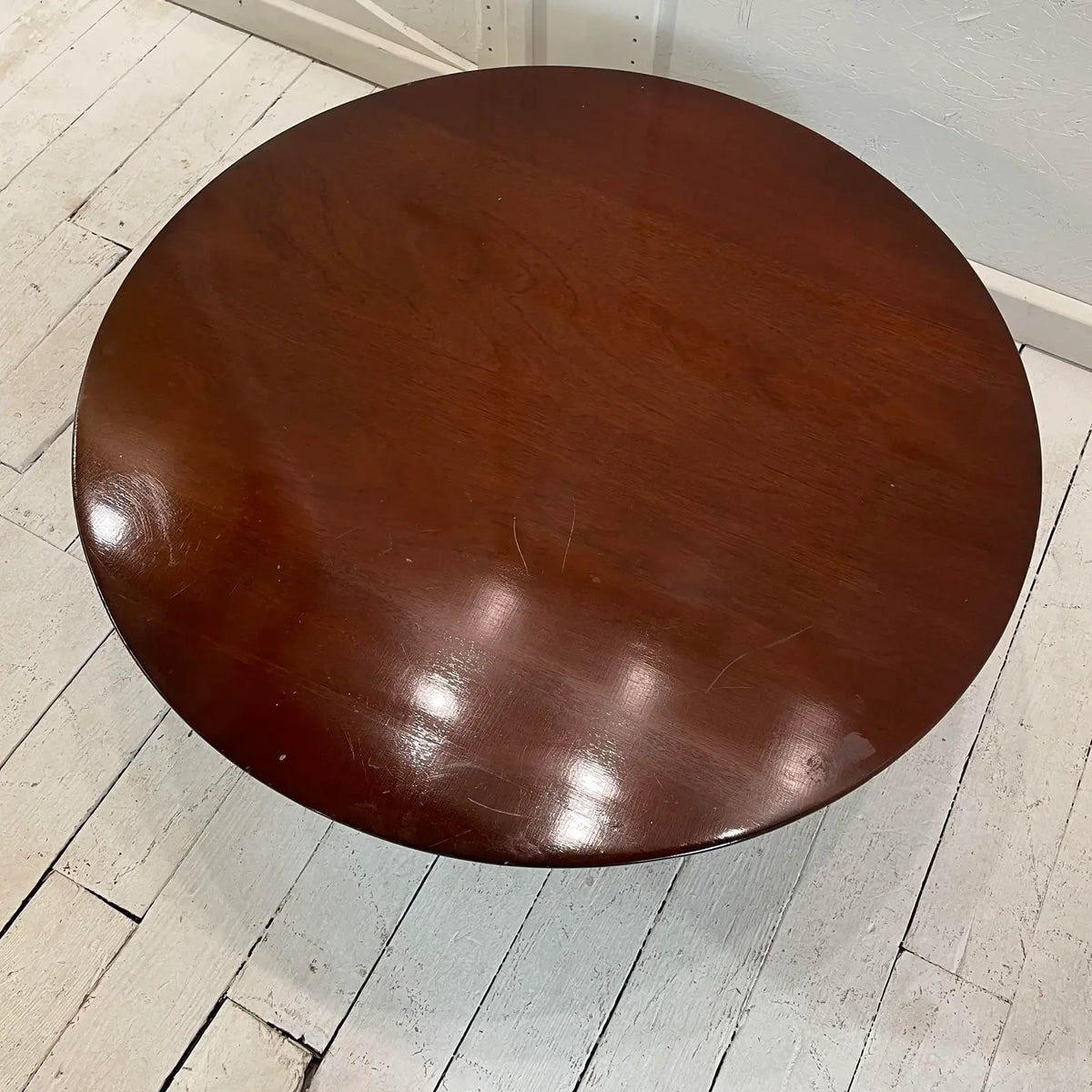 Vintage Jens Risom Designs Walnut Round Coffee Table