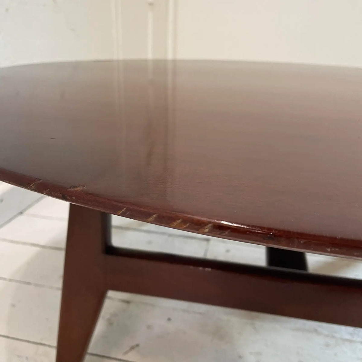 Vintage Jens Risom Designs Walnut Round Coffee Table