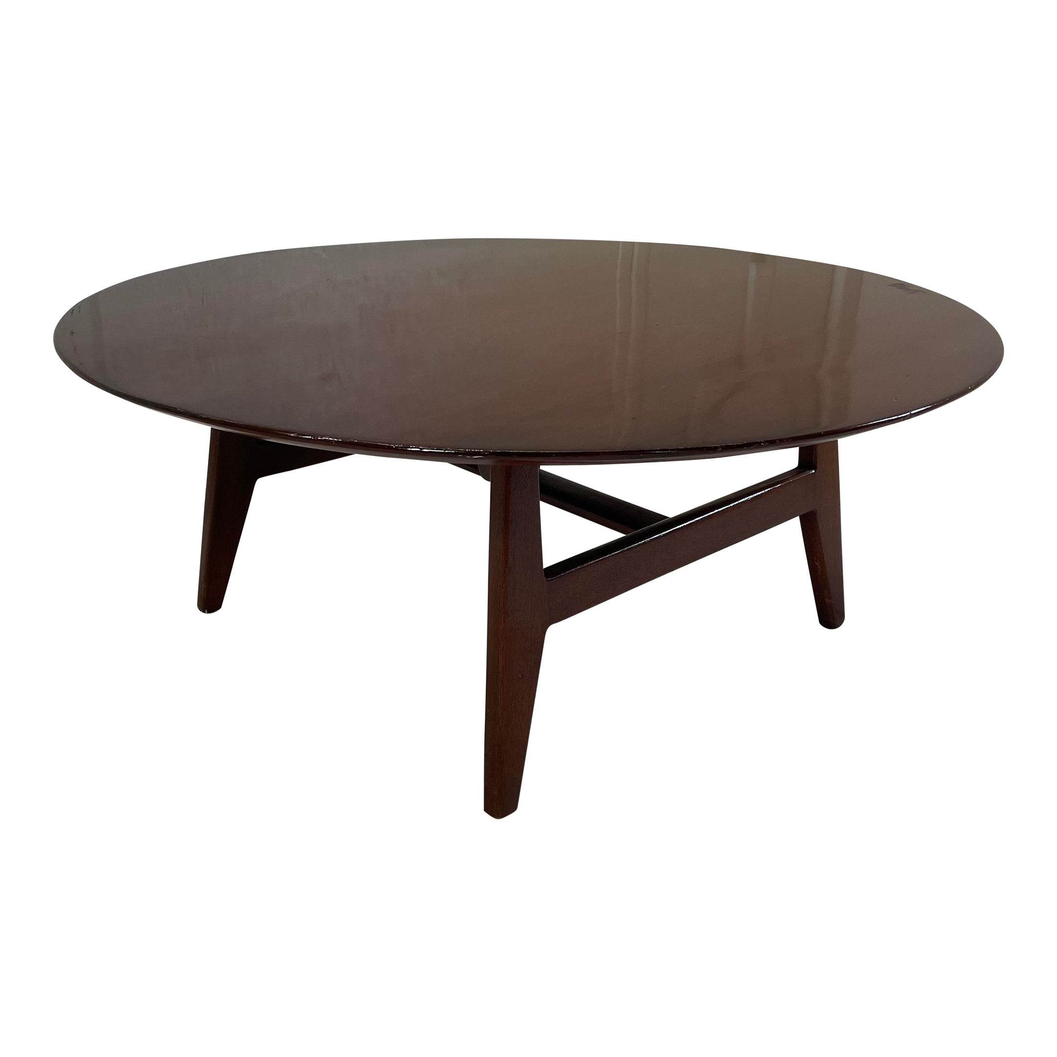 Jens Risom Designs Walnut Round Coffee Table