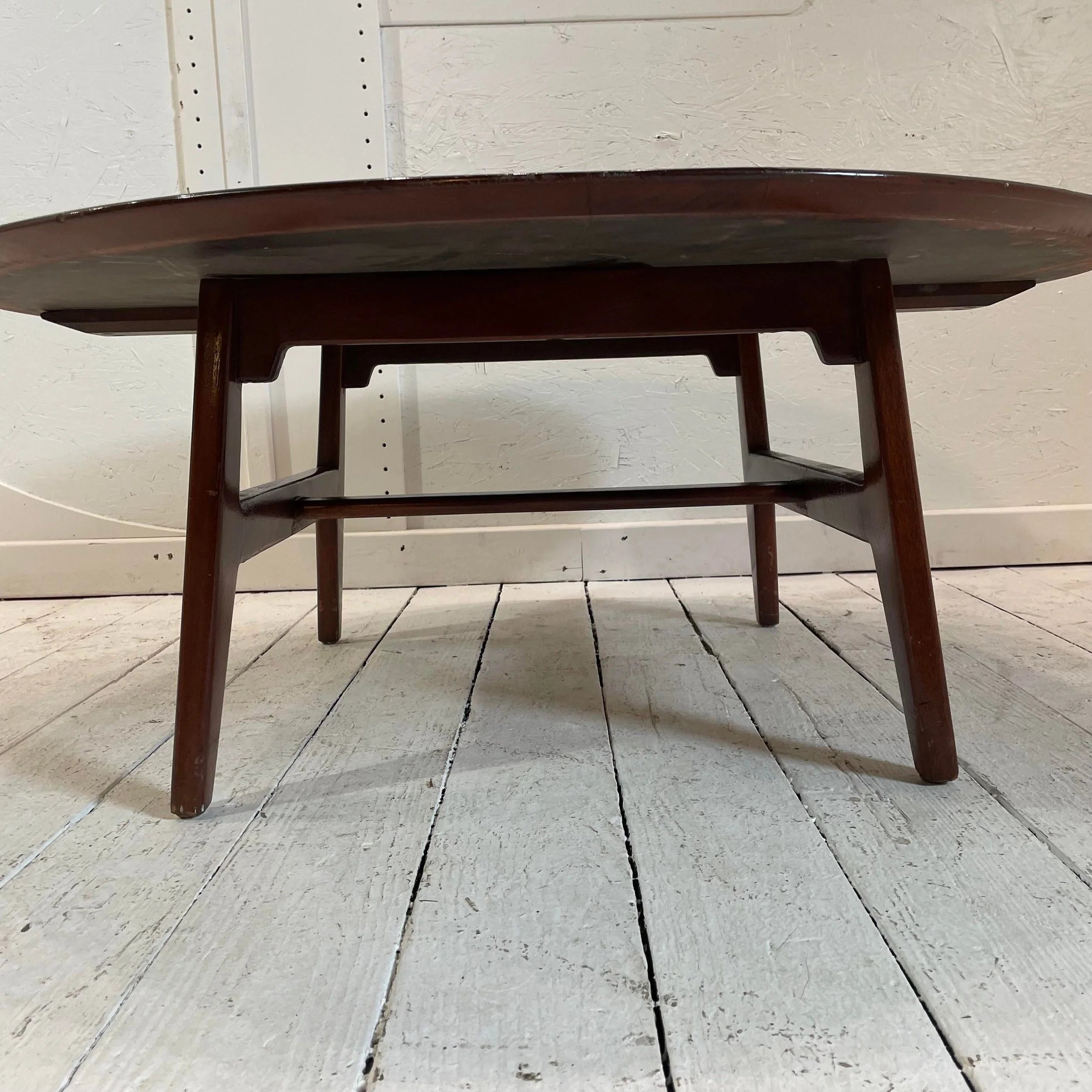 Jens Risom Designs Walnut Round Coffee Table