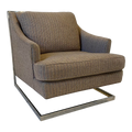 Milo Baughman Style Cantilevered Chrome Frame Chair