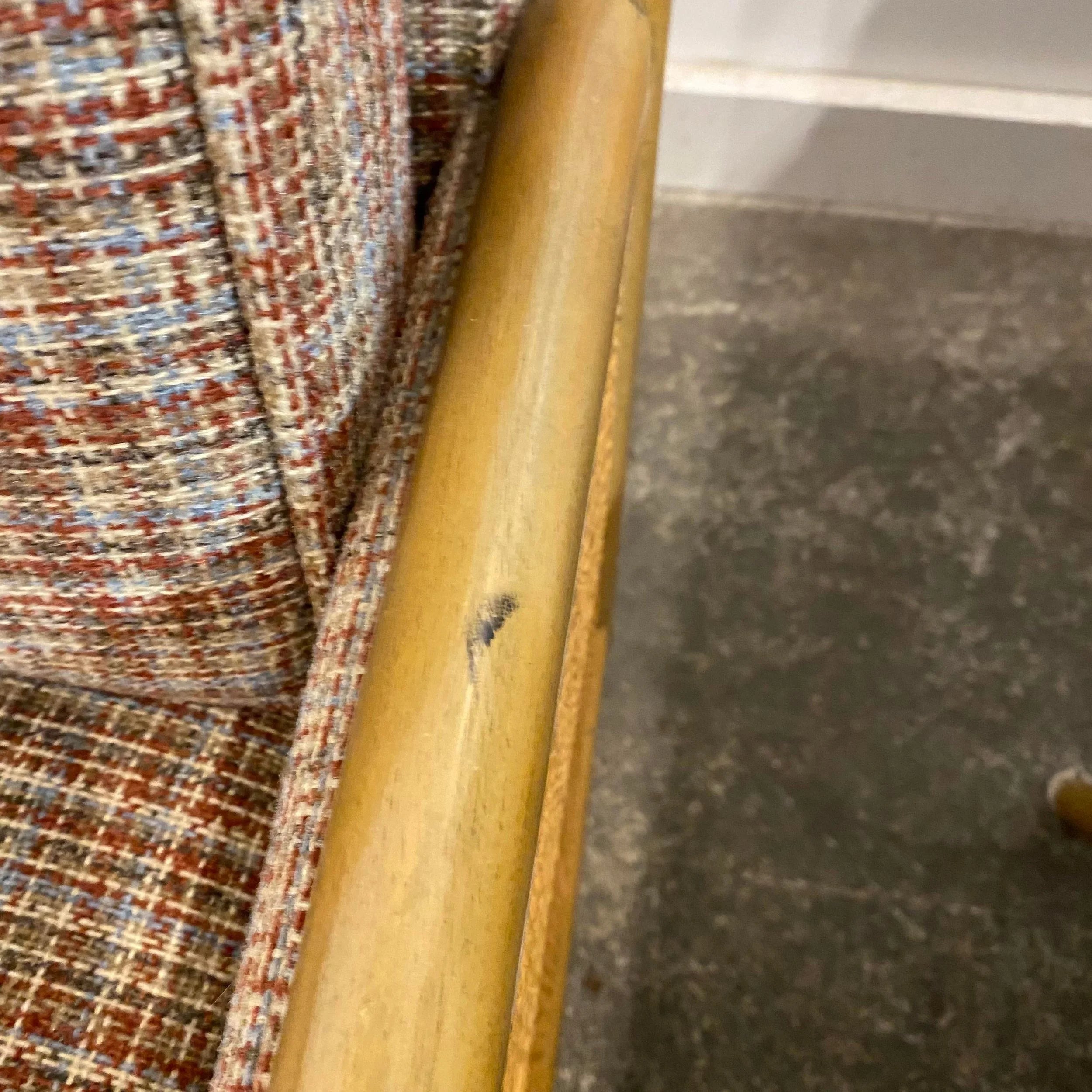 Vintage Pair of TH Robsjohn-Gibbings Cane-Sided Club Chairs Midcentury Modern