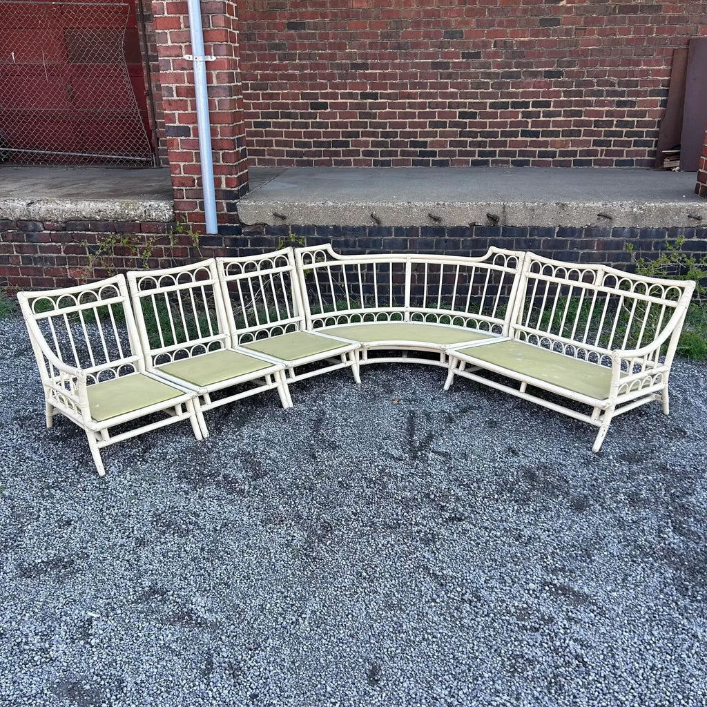 Vintage Tommi Parzinger and Henry Olko for Willow and Reed Rattan Bamboo Sectional