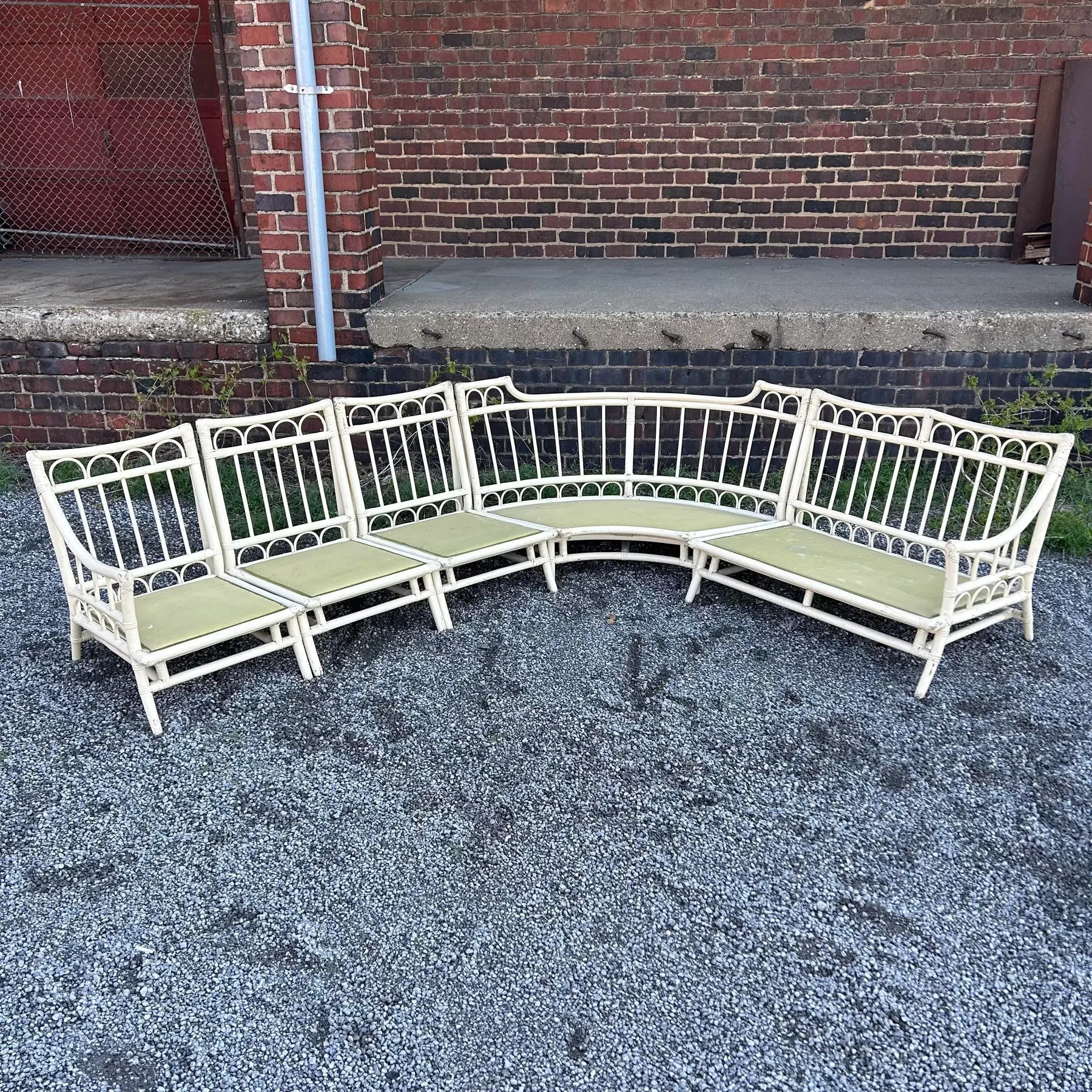 Vintage Tommi Parzinger and Henry Olko for Willow and Reed Rattan Bamboo Sectional