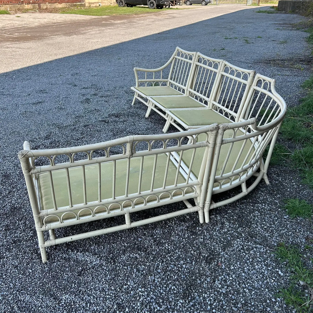 Vintage Tommi Parzinger and Henry Olko for Willow and Reed Rattan Bamboo Sectional