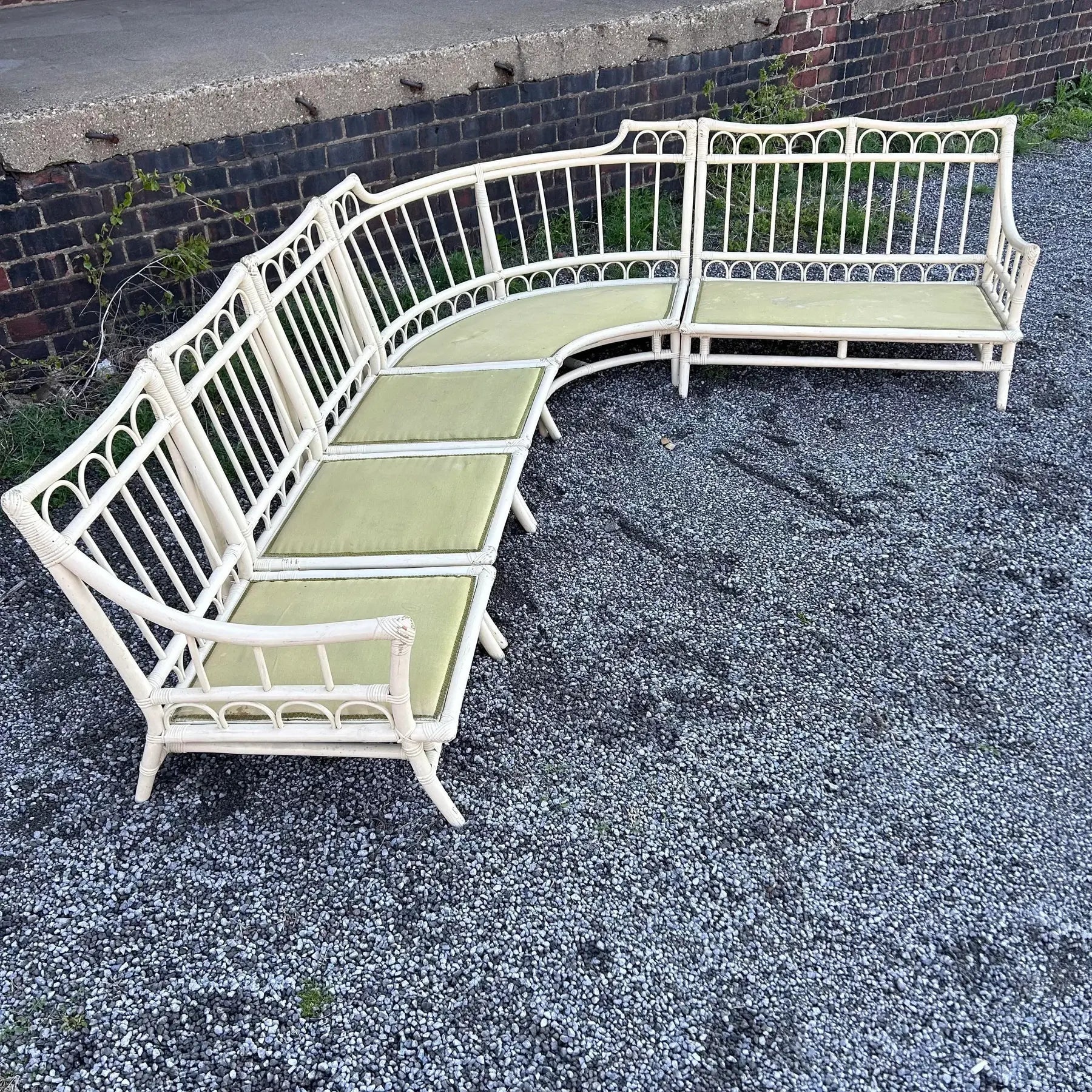Vintage Tommi Parzinger and Henry Olko for Willow and Reed Rattan Bamboo Sectional