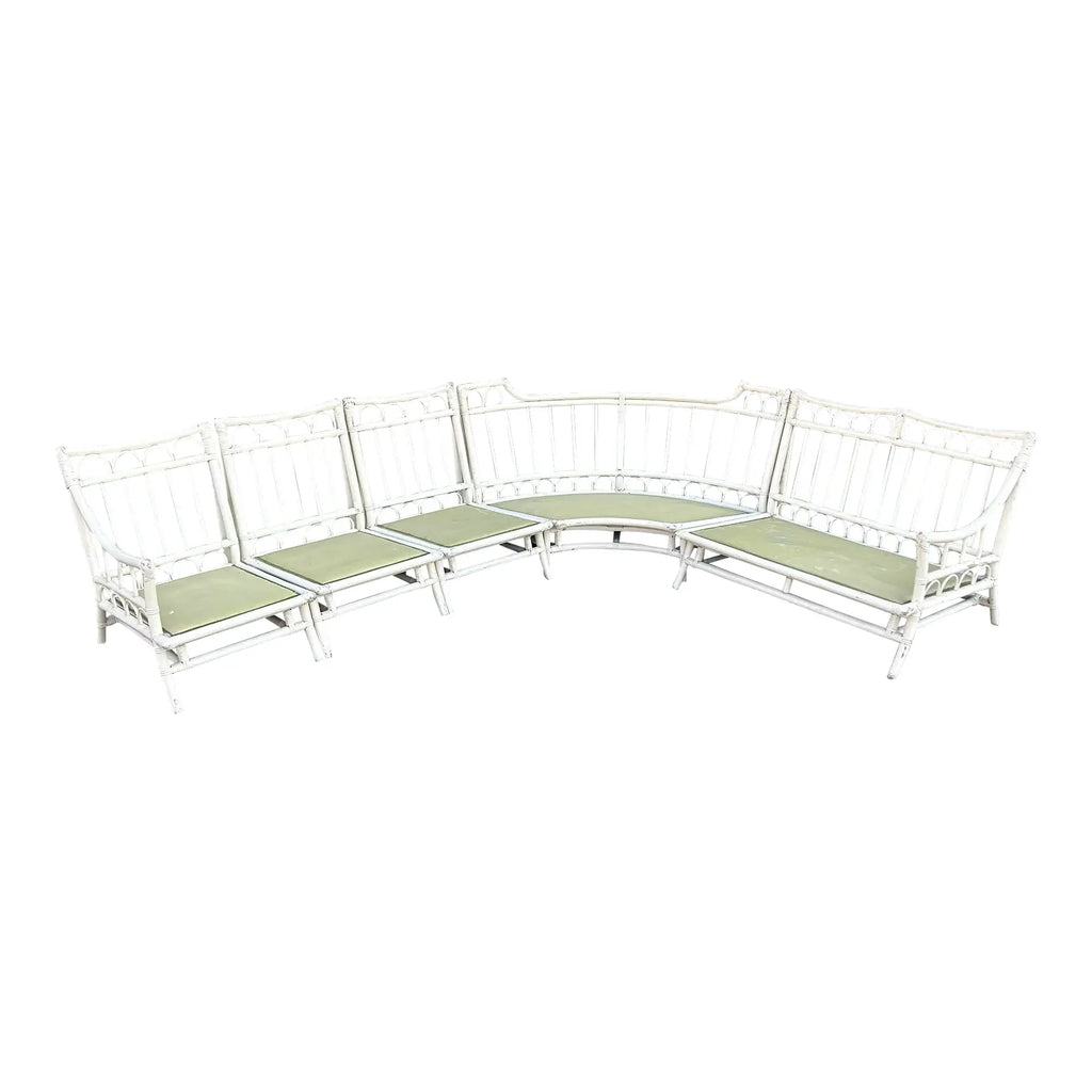 Vintage Tommi Parzinger and Henry Olko for Willow and Reed Rattan Bamboo Sectional