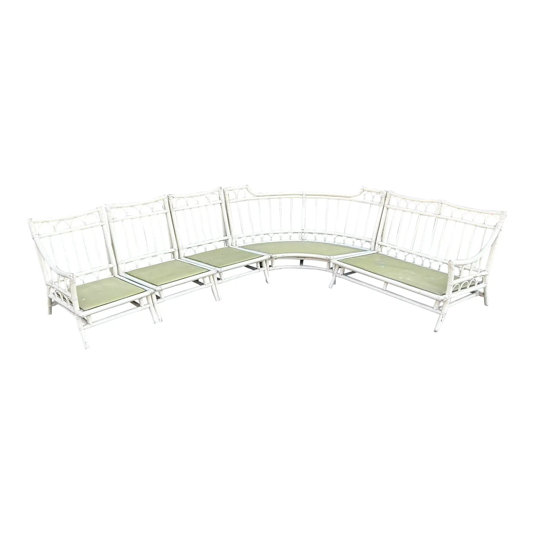 Vintage Tommi Parzinger and Henry Olko for Willow and Reed Rattan Bamboo Sectional
