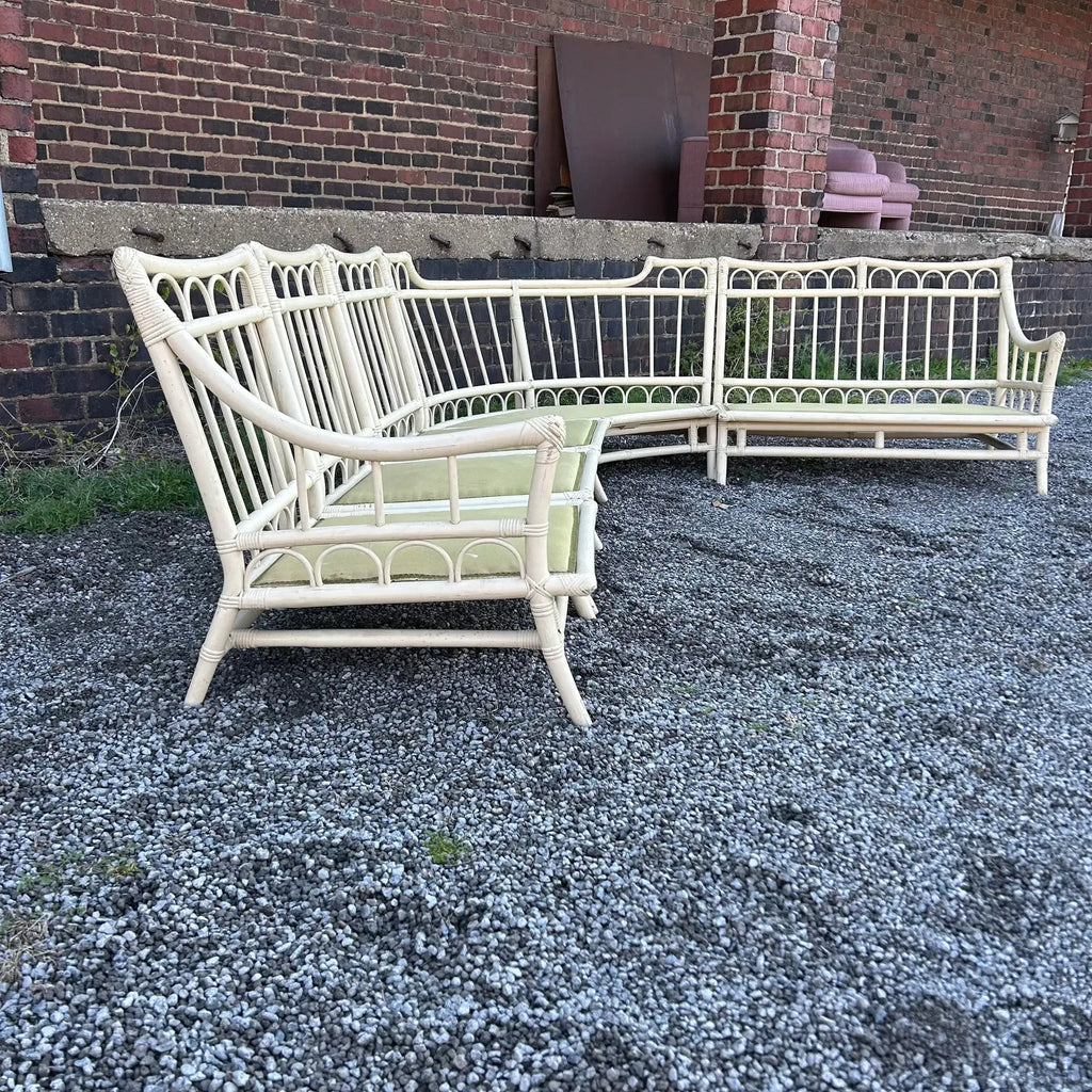 Vintage Tommi Parzinger and Henry Olko for Willow and Reed Rattan Bamboo Sectional