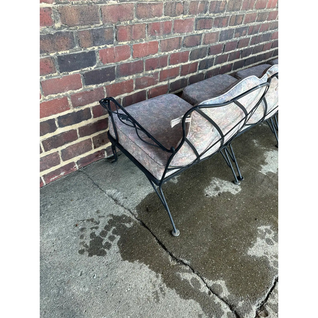 Vintage Woodard Six Piece Sectional Sofa Wrought Iron Patio Furniture, Attributed
