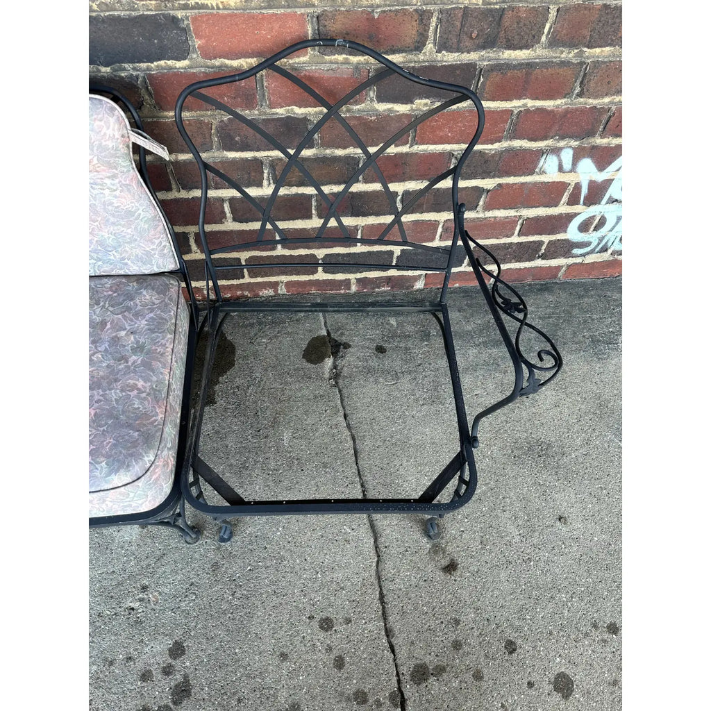 Vintage Woodard Six Piece Sectional Sofa Wrought Iron Patio Furniture, Attributed