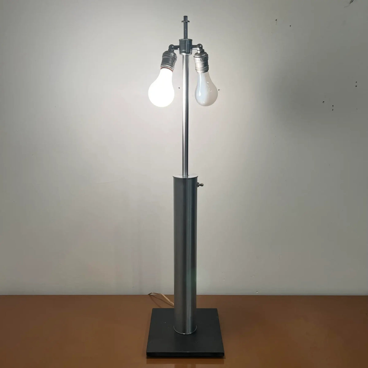 Walter Von Nessen 3-Way Switch Brushed Steel Table Lamp