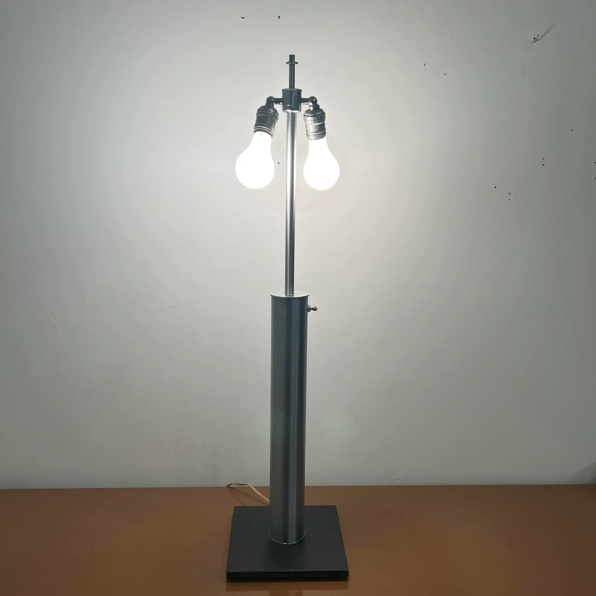 Walter Von Nessen 3-Way Switch Brushed Steel Table Lamp