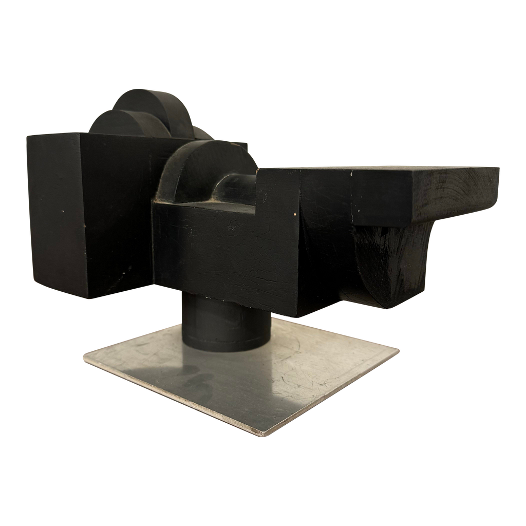 Wood and Metal Cubist Sculpture by Joseph Konzal