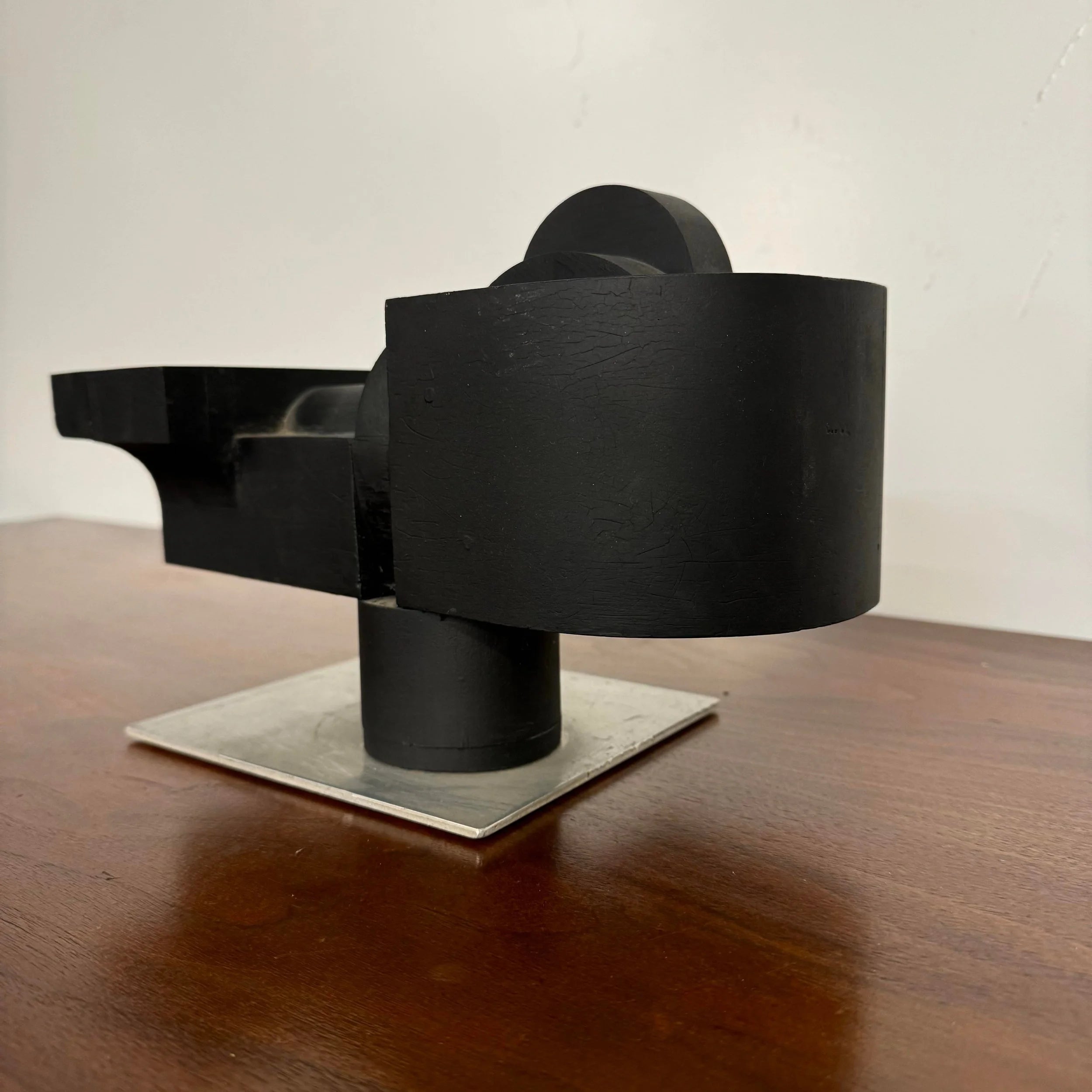 Wood and Metal Cubist Sculpture by Joseph Konzal