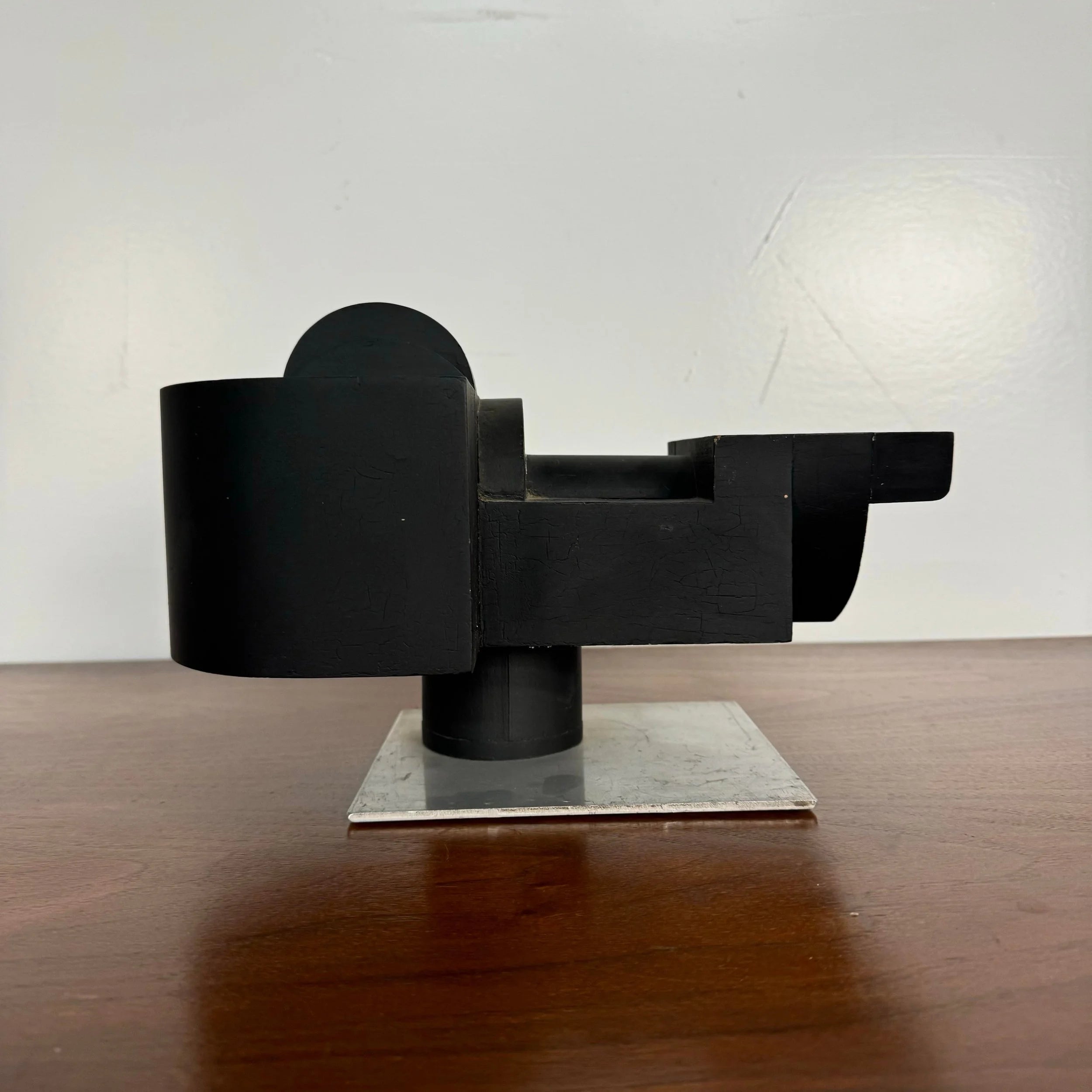 Wood and Metal Cubist Sculpture by Joseph Konzal