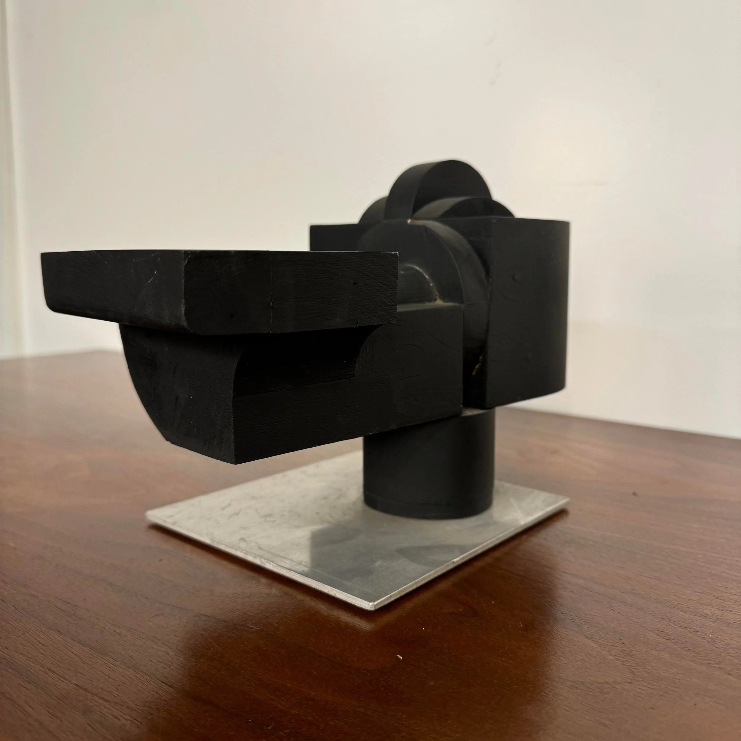 Wood and Metal Cubist Sculpture by Joseph Konzal